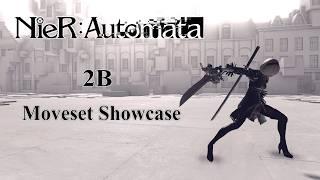 【Nier Automata】2B Moveset Showcase | All Weapons, Pod Abilities, Finishers and Idle Animations