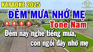 Đêm Mưa Nhớ Mẹ Karaoke Tone Nam ( Cm ) Nhạc Sống Siêu Hay | Trọng Hiếu