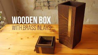 Hand tools only - Wooden box with brass made of old barrel oak | Woodworking