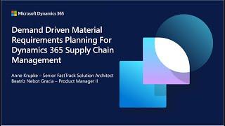 Demand Driven Material Requirements Planning in Dynamics 365 Supply Chain Management - TechTalk