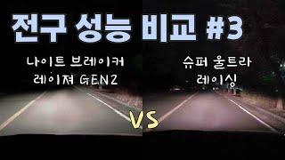 헤드램프 고성능 전구 성능 비교 #3 / 오스람 나이트 브레이커 레이져 GEN2 VS 바이오라이트 슈퍼 울트라 레이싱 야간 시인성 (Remastered) [자감랩]