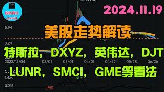 11月19日，美股即时走势解读，特斯拉、DXYZ、英伟达、LUNR、DJT、SMCI、GME等看法️️ #美股推荐2024 #英伟达股票 #特斯拉股票 #美股投资 #美股大涨 #美股  #中概股