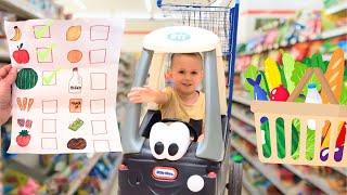 Michu and Mati doing shopping in the supermarket