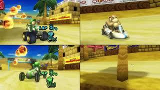 Mario Kart Wii  4 Players #542 (3 Tracks) 150cc