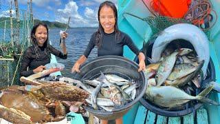 Ang daming isda at alimango na harvest natin Buhay siargao