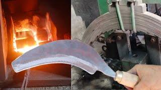 HANDMADE MAKING SICKLE TOOL MANUFACTURE HAMMER MACHINE SICKLE MANUFACTURING VLOG VIDEO