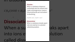 Dissolve Vs Dissociation
