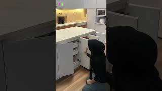 Pantry Organized Storage Cabinet in Kitchen Island | Smart Space-Saving Ideas!