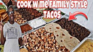 Cooking Vlog| Cook with me family style tacos