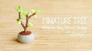 Cute Miniature Tree│Polymer Clay Mixed Media Tutorial