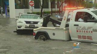 Rains Flooded Brickell, Lining Streets With Stalled-Out Cars