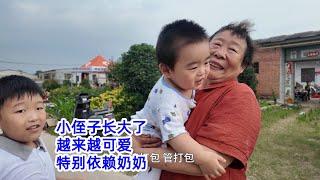 【短视频】小侄子长大了，越来越可爱，特别依赖奶奶