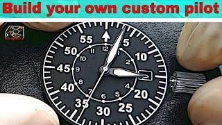 Build your own custom pilot watch with SEIKO NH35 B-UHR on your wrist