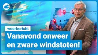 Weerbericht: onstuimige avond en ochtend | Code geel voor onweer en windstoten! ️