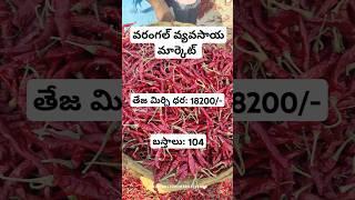 ఈ రోజు తేజ మిర్చి ధర Today warangal Teja mirchi rate#tejamirchi #mirchiratetoday #news #etv #devara