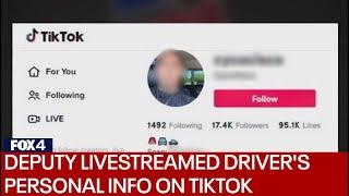 Dallas County deputy livestreamed traffic stop on TikTok, revealing driver's personal info, lawsuit