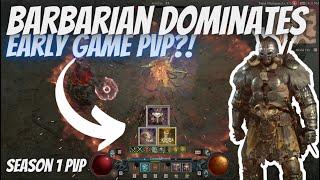 DIABLO 4 - Barbarian DOMINATES early game PvP / Season 1 [4K]