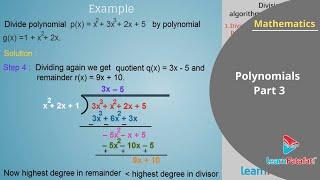 Polynomials Class 10 Maths - Division Algorithm For Polynomials