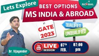 Post GATE Options For MS, M Tech | India & Abroad | For Qualified & Unqualified | Live Session