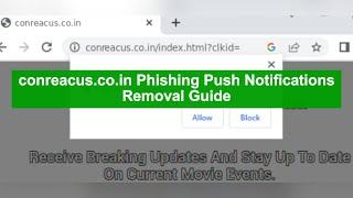 Remove conreacus.co.in Phishing Push Notifications