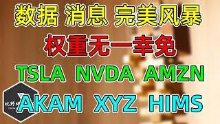 美股 完美风暴，TSLA、NVDA、AMZN等，权重无一幸免！AKAM、XYZ、HIMS更新！