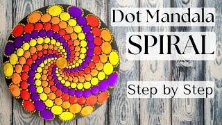 Sacred Geometry : Dot Art Spiral | Painted Rocks | Dot Art Mandala on a Stone | Dotting Art