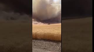 Amazing video shows Idaho farmer narrowly avoiding wildfire