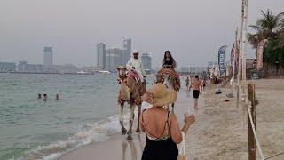 Dubai Marina summer walk: "JBR The Beach" Dubai's most famous tourist beach