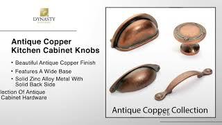 Dynasty Hardware Antique Copper Kitchen Cabinet Knobs K-8038-S-AC