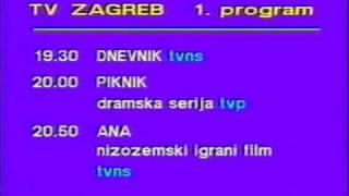 Raspored programa TV Zagreb za 23.07.1989.