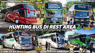 FULL BUS TELOLET BASURIhunting bus di rest area km.68 tol tangerang-merakbanyak bus aktor basuri‼️