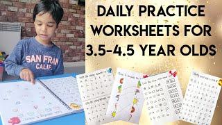 DIY worksheets for 3.5- 4.5year old | Daily practice worksheets | Brain boosting worksheets