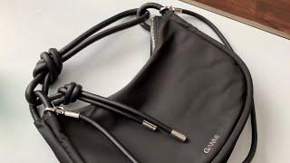 Ganni Knot recycled zip shoulder bag unboxing 가니 노트 숄더백 언박싱 입어보기