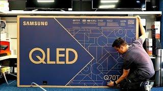 85" Samsung Q70T Unboxing, Setup and 4K Demo Videos, 4K HDR QLED TV