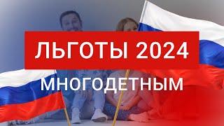 ЛЬГОТЫ для многодетных семей в 2024 |  Что положено многодетным семьям 2024