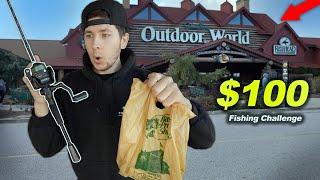 $100 Bass Pro Shops Fishing Challenge!! (Surprising!) v2