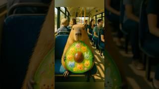 Capybara Eats Avocado Jelly on a Bus #capybara #satisfying #cute