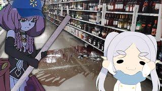 Frieren vibing in walmart while aura cleans her mess