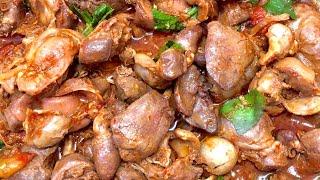 Chicken  liver and gizzards  curry naga style |recipe of chicken  liver and gizzards naga style