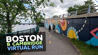 Virtual Run - Boston and Cambridge - Running Along the Charles River on a Hot Summer Day