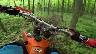 Freshly rebuilt 2 strokes KTM in the forest