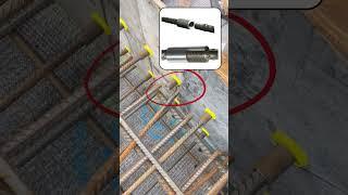 Rebar couplers connect two reinforcing bars in longitudinal direction, forming a mechanical splice.