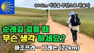 DAY17. 순례길 총 800km, 하루 10시간 "무슨 생각 하세요?" |  순례길 전통을 경험할 수 있는 알베르게 추천 | 아조프라 - 그래논 22km