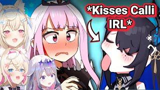 *Nerissa 𝙨𝙪𝙙𝙙𝙚𝙣𝙡𝙮 𝙠𝙞𝙨𝙨𝙚𝙨 Calli IRL* 𝗖𝗮𝗹𝗹𝗶:                                     |Hololive|