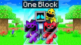 Locked on ONE BLOCK with SMILING CRITTERS in Minecraft!