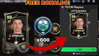 HOW TO GET TOTW RONALDO 99 OVR 600 FOOTBALL CENTRE POINTS FOR FREE IN FC MOBILE 25?!