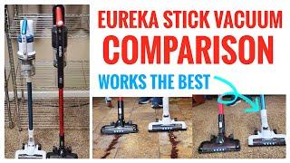 Eureka Cordless Vacuum Cleaner Comparison Blue White NEC180 Rapid Clean Pro vs Red NEC101