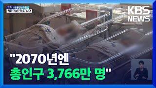 “인구 감소 8년 빨라져…2070년 3,766만 명 전망” / KBS  2021.12.09.