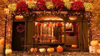 Autumn Cozy Tea Rooms Ambience | Fall Foliage, Autumn Day Sounds, Crunchy Leaves