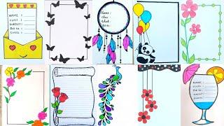 10 Beautiful Project Border Designs || Project Assignment Note Book Decoration Ideas ||Border Design